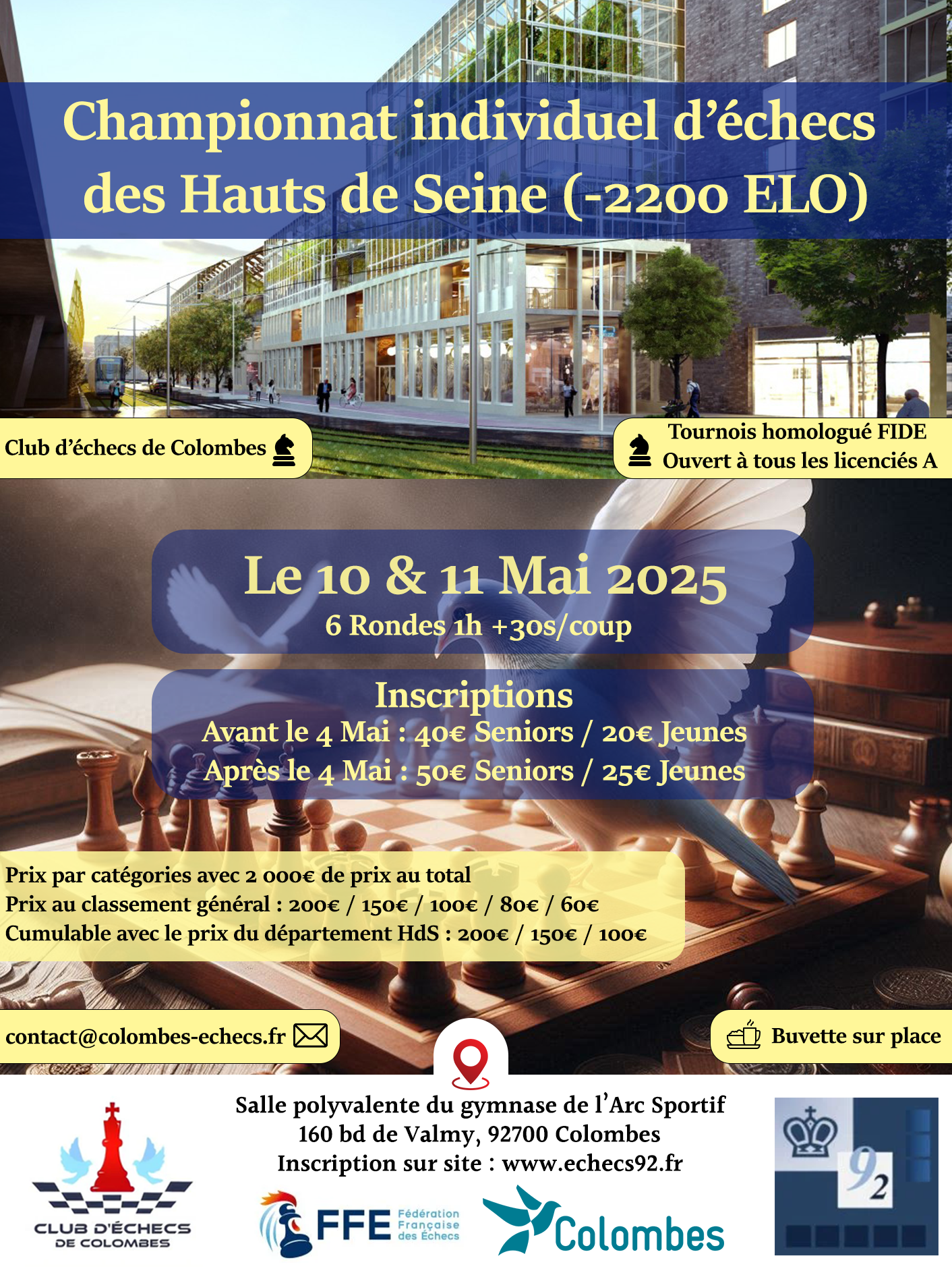Affiche du Championnat individuel des Hauts-de-Seine 2025 à Colombes